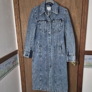 Avec Les Filles Blue Denim Longline Jacket